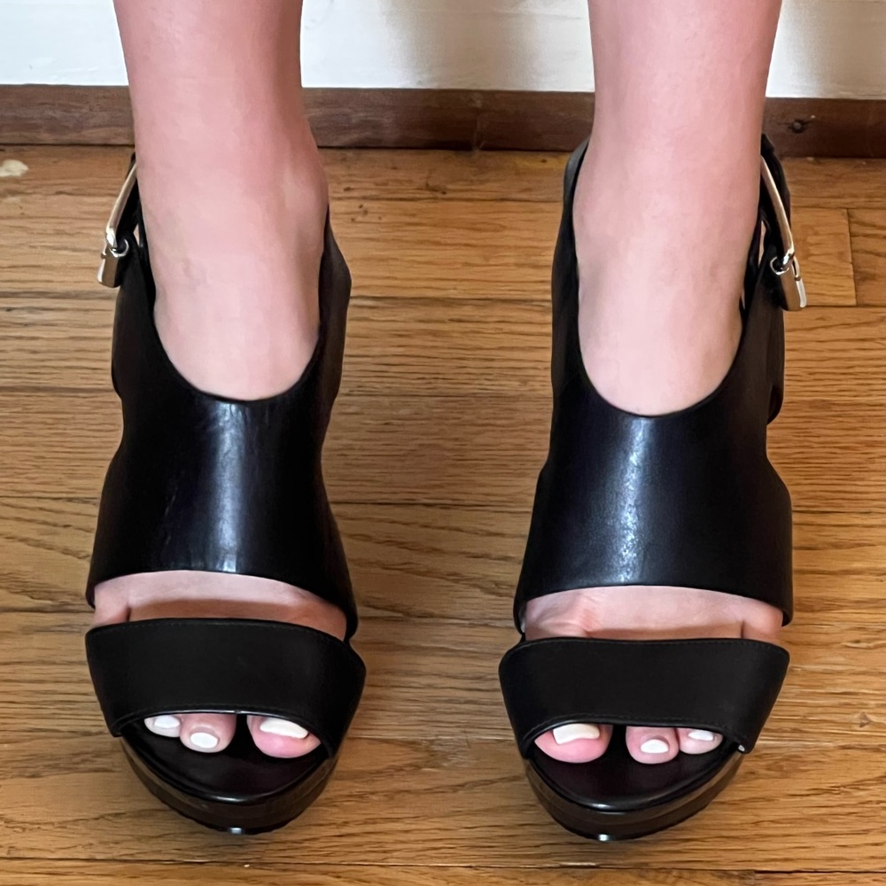 Michael Kors black high heel shoes, size 8